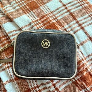 Michael Kors Charcoal and Cream Crossbody Bag